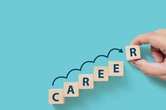 an illustration of wooden cubes with letters that forms the word CAREER